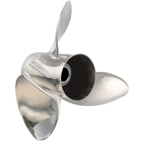 SOLAS 9561-151-26 Rubex Scorpion 15.125" x 26" 3-Blade Stainless Steel Propeller