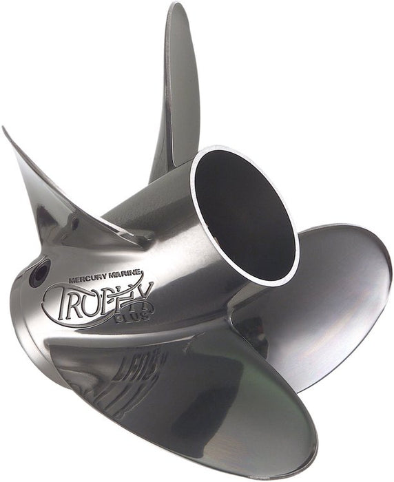 Mercury 48-8M0151389 Trophy Plus 13.75" x 17" 4-Blade Stainless Steel Propeller